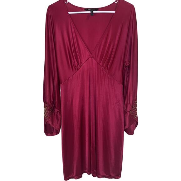 BCBG MaxAzria Bright Cherry Red Satin Dress Size: Large - Picture 1 of 5